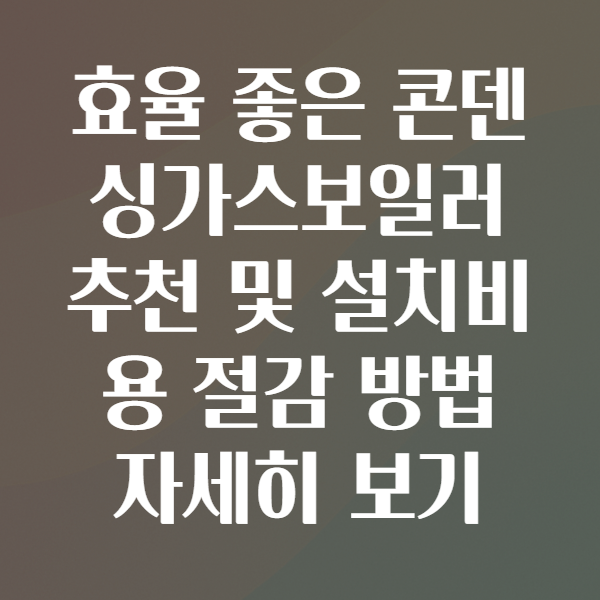 콘덴싱가스보일러